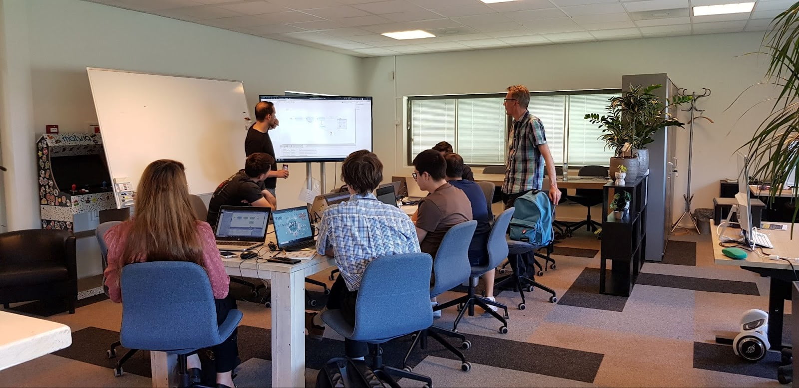 software developers discussing a micro flow