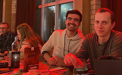 Developers in resaurant