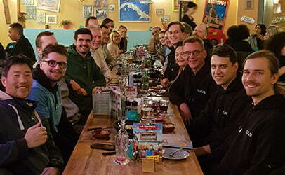 Developers in restaurant